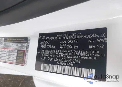 2021 Hyundai Elantra Sel from USA, damaged, VIN 5NPLM4AG8MH027931